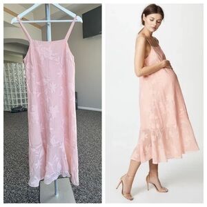 HATCH Paola Dress In Pink Burnout Maternity